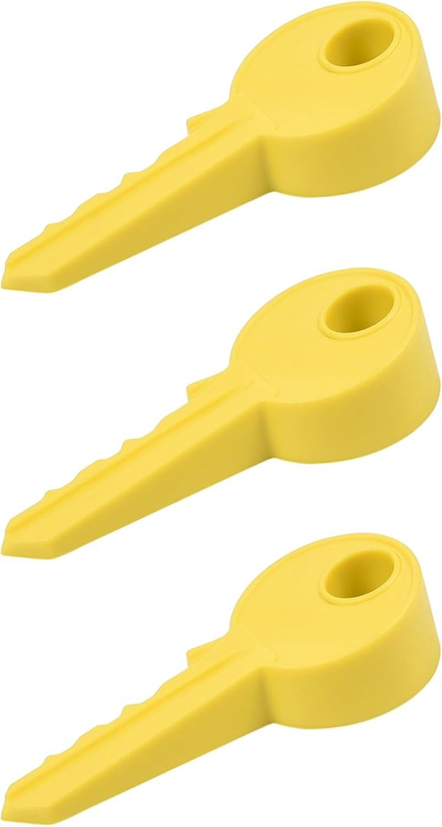 Deurstopper Set - Wiggen Deur - Deuren Open Houden - Sleutelvorm Ontwerp - 3 stuks - Geel