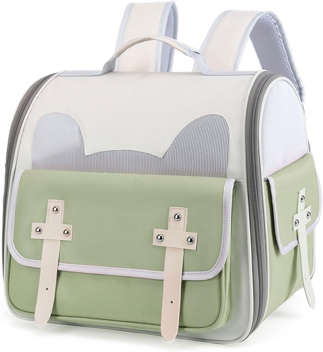 Huisdieren Rugzak - Draagbare Reis Tas - Veilig Vervoer - Uitstekende Luchtstroom - 31x23x35 cm - Groen