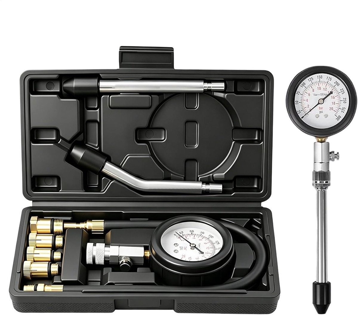 Compressietester Set - Motor Diagnose Tool - Cilinder Druk Testen - Universele Compatibiliteit - 20 Bar - Niet Van Toepassing