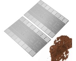 Koffiemaling Kaart - Maalgids Referentie - Koffiezetten Thuis - Roestvrij Staal - 2 Stuks - Zilver