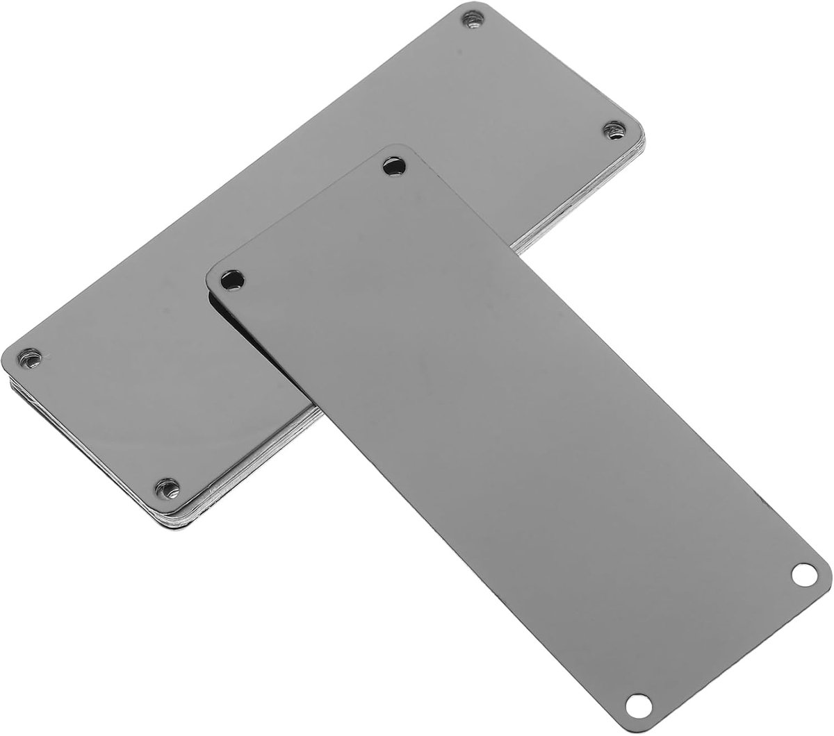 Metalen Naamplaatjes - Blanco Platen - Zelf Ontwerpen - Roestvrij Staal - 10 Stuks - Grijs