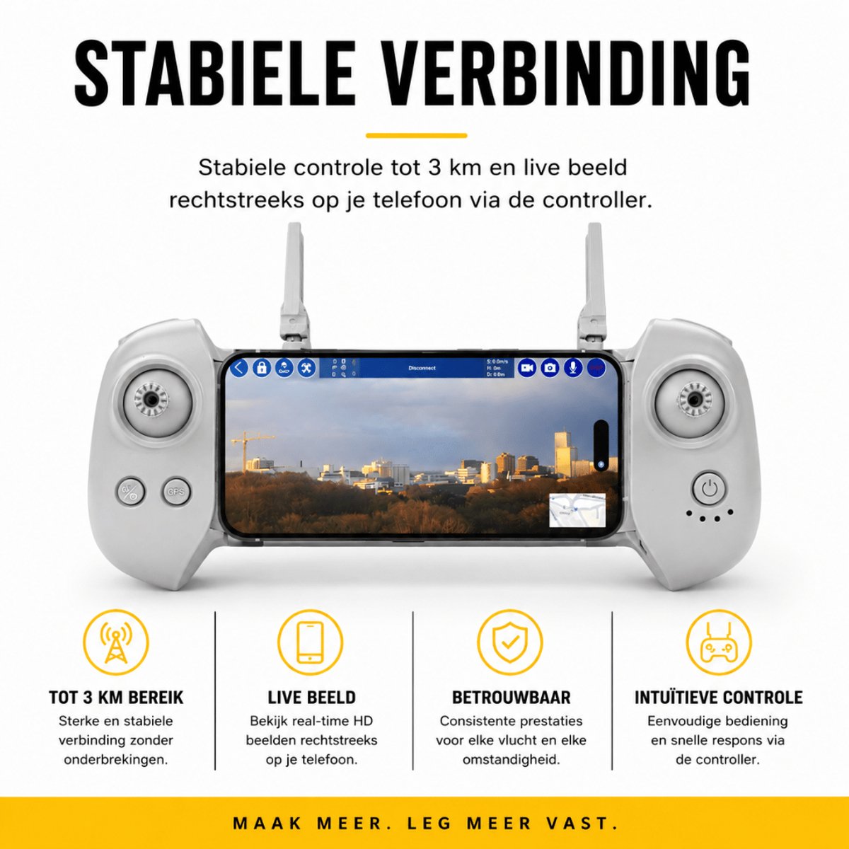 Killerbee NOVA – Drone met 4K UHD Camera en 3 assige gimball - 3Km Bereik - 2 Batterijen (totaal 50 Min Vliegtijd) - Incl 64GB Geheugenkaart thumbnail 5