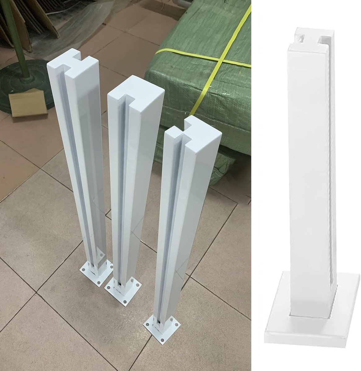 Bevestigingsstang RVS - Glazen reling paal - Balustrade maken - Duurzaam 304 staal - 5x5 cm paal - Zilverkleurig