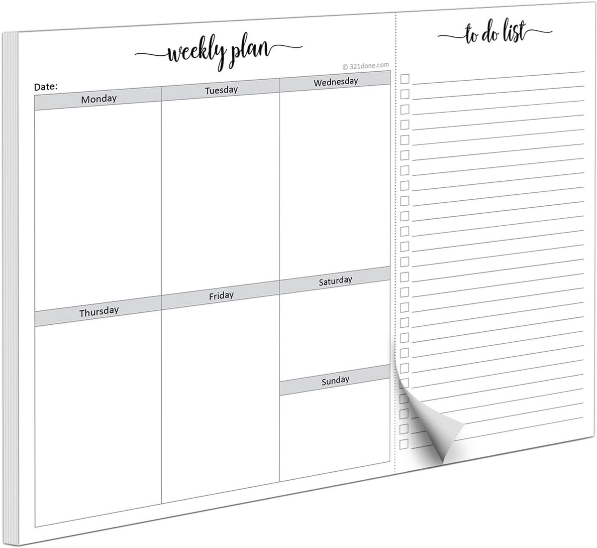 Wekelijkse Plan Checklist - Notitieblok - Taken Organiseren - Geperforeerd Afscheurbaar - A4 Formaat - Met Koptekst