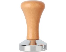 Koffietamper - Espresso stamper - Koffie zetten - Massief houten handvat - 51mm - Licht