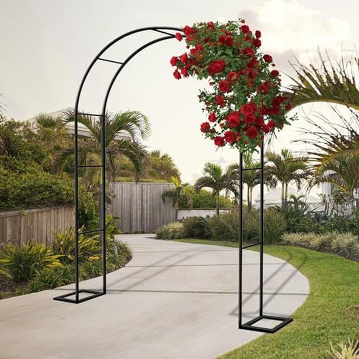 Metalen Tuinboog - Decoratie Prieel - Bruiloft Versieren - Verstelbare Breedte - Tot 350 cm - Zwart