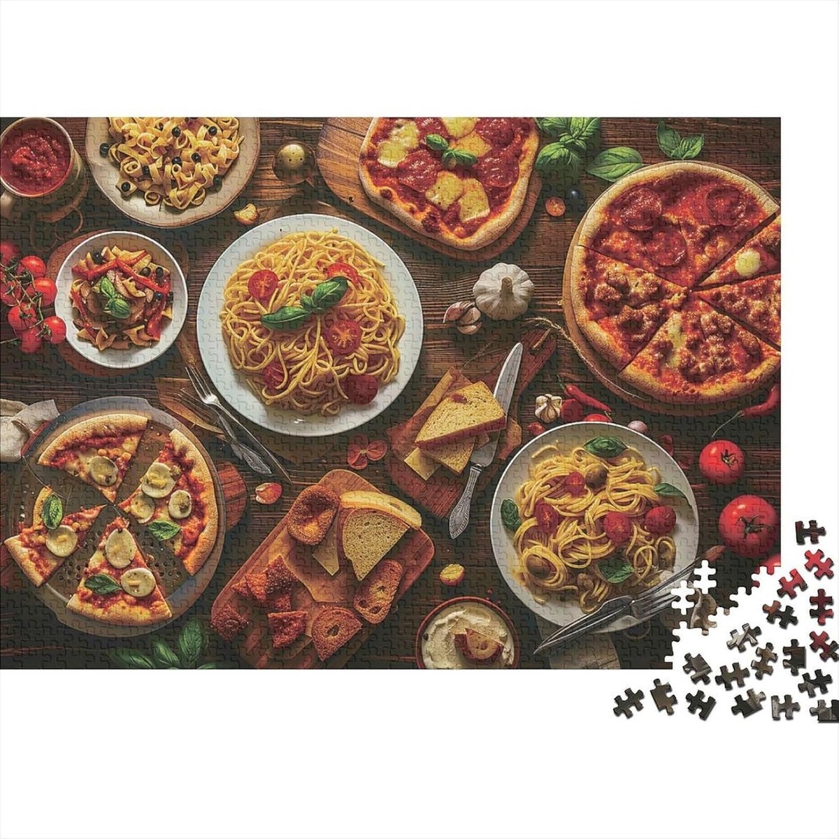 Italiaanse Puzzel - Feest Puzzel - Ontspannende Hobby - 1000 Stukjes - 52 x 38 cm - Multicolor