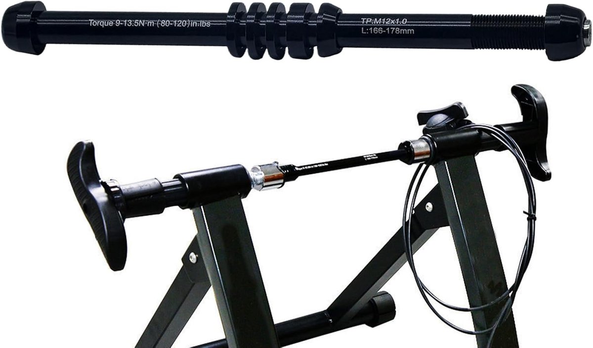 Snelsluitspies - Fietsas Adapter - Fietstrainer Gebruik - Verstelbare Breedte - 135-148 mm - Zwart