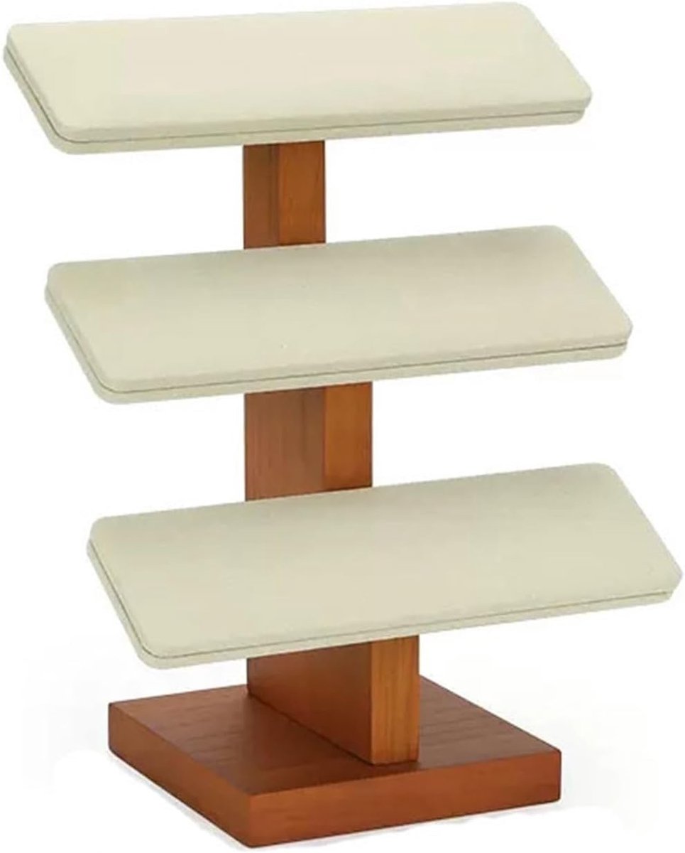 Sieraden Organisator - Display Stand - Sieraden Tonen - Massief Hout - 3 Tier - Zwart