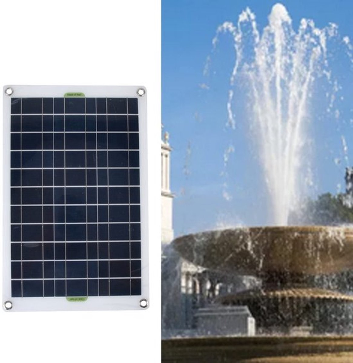 Aladdien - Zonnefonteinpomp - Geluidsarm - - 50W Paneel - Waterpomp voor tuin