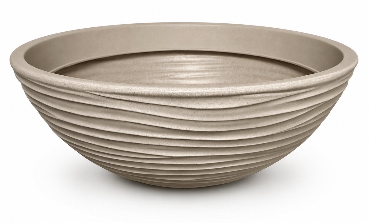 In & Out Deco Plantenschaal - rond kunststof - kleur taube - 52 x 20 cm