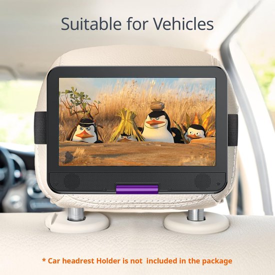 Draagbare dvd-speler - Auto mediaspeler - Films kijken - HD zwenkscherm - 10.5 Inch - Zwart — afbeelding 4