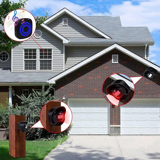 Bewegingsmelder, doorgangsmelder, alarm, kattenbel, draadloze alarmsysteemset met plug in ontvanger en PIR-sensordetector voor kantoor, winkel of thuis — afbeelding 2