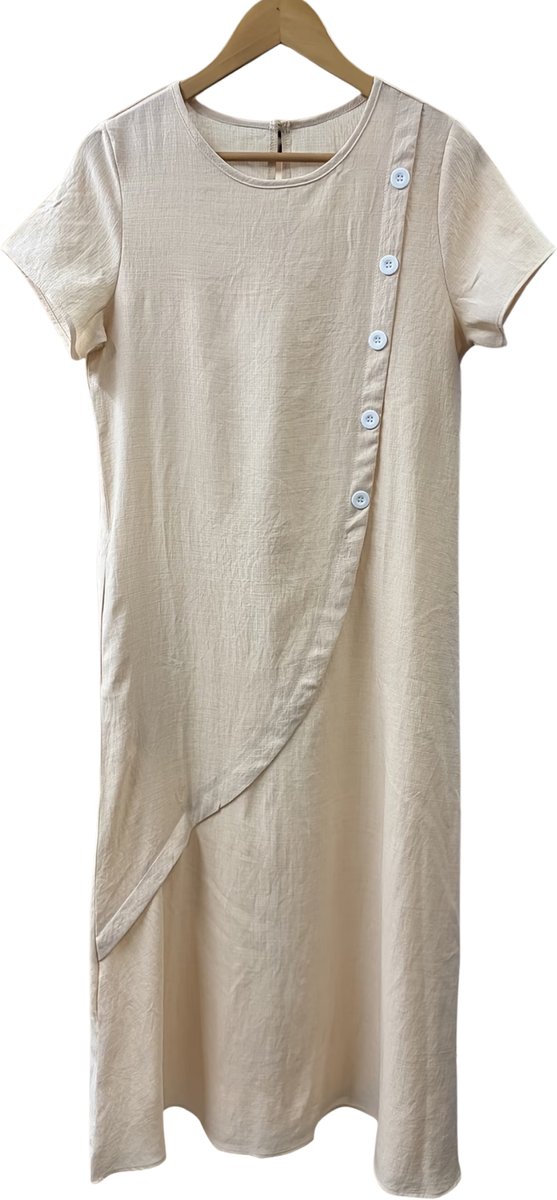 Currero Zomerjurk Dames Zomerjurken Volwassenen Vrouwen Midi Jurk Ibiza Stijl Sundress Dress XXL Abrikoos