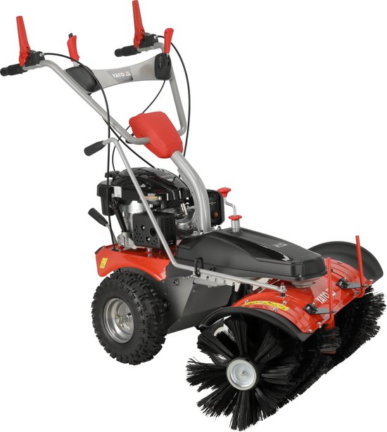 Professionele Benzine Veegmachine - 100 cm Werkbreedte - 4.7 PK Loncin Motor - 3 Versnellingen Vooruit & 1 Achteruit - 81 kg Radiaalveger / Sneeuwschuif Optie — afbeelding 2