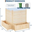 Houten plantenbakken met schermen, afmetingen 39.3"H x 33.6"W, 11"D. Geschikt voor 48 Gal vuilnisbakken of een 3 Ton AC unit.