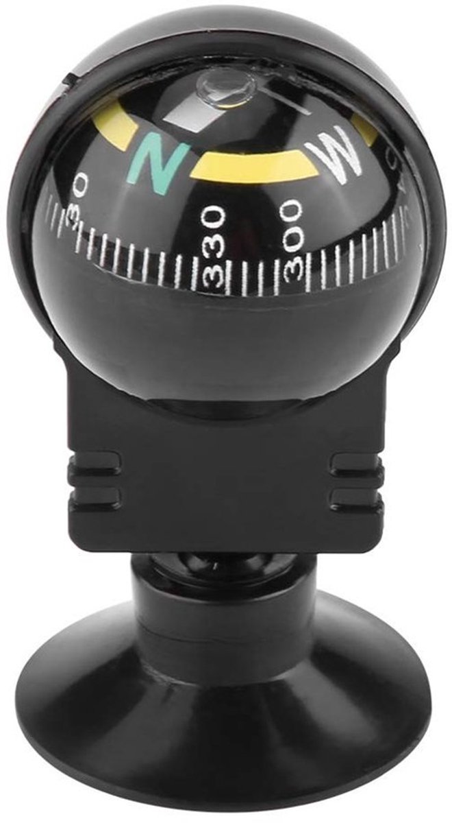 Shopcentral - Dash Mount Compass - Navigatie - Verstelbaar en draagbaar - Zwart