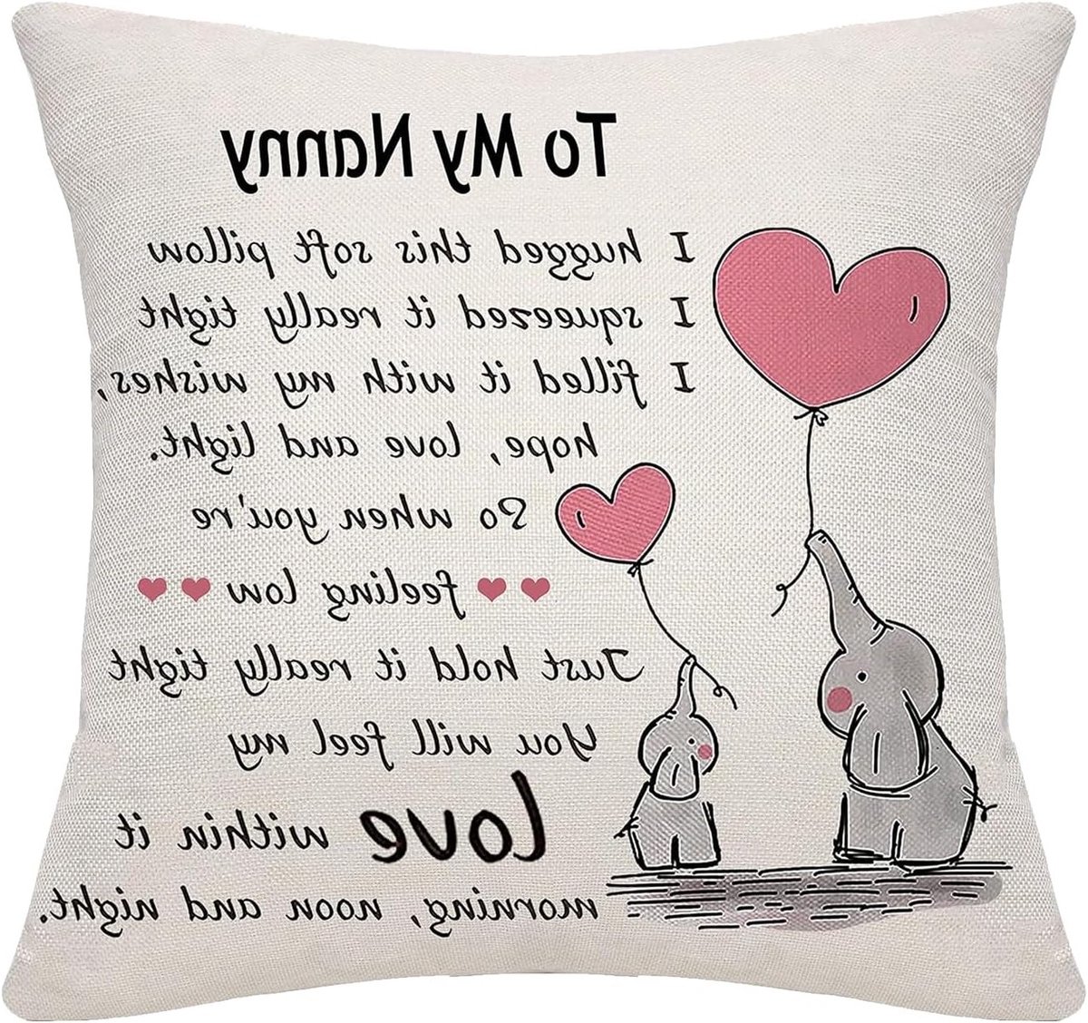 Kussenhoes 45 x 45 cm voor Nanny, Perfect als Cadeau voor Verjaardag, Kerst en Dankdag