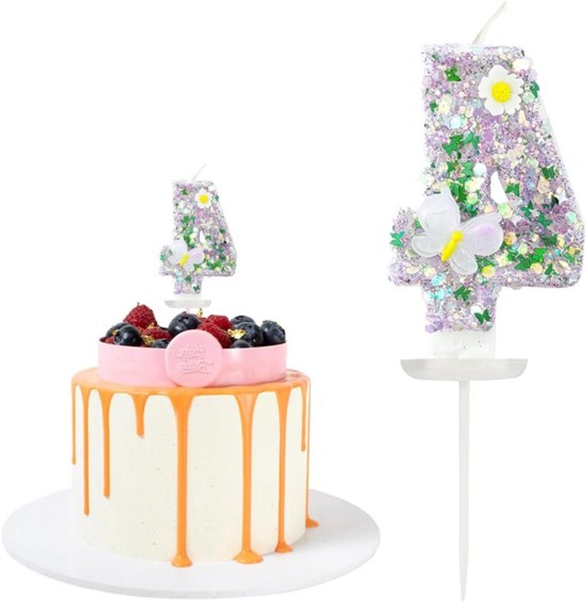 Vlinder verjaardagskaarsen Allecto PlusHappyBirthday
