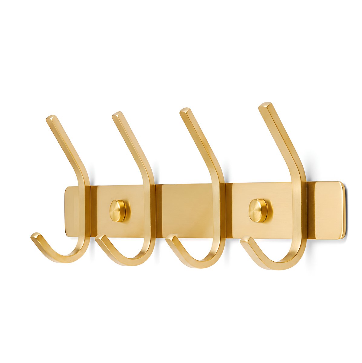 TOJ 8 Haaks Wandkapstok – 30cm - Muur / Wand Kapstok - Hangende Design Muurkapstok - Handdoekrek - RVS - Goud