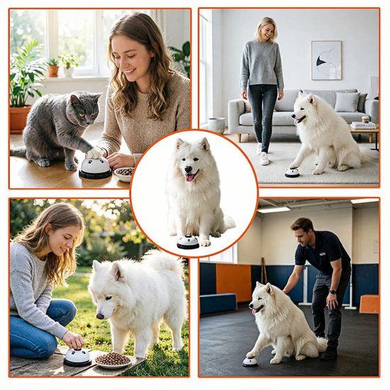 2 stuks trainingsbel - honden trainingsbel - bel voor voer - metalen bel - drukbel hondentrainer - meubelaccessoires - geschikt voor honden, katten (meerdere kleuren, 5*7,5cm) — afbeelding 5