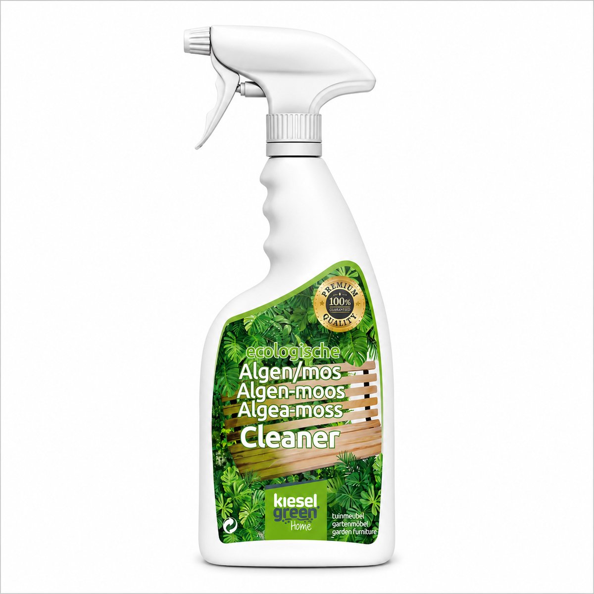 Kieselgreen Algen en Mos Tuinmeubel Reiniger 750 ml Spray tegen Groene Aanslag voor Buitenmeubelen en Terras