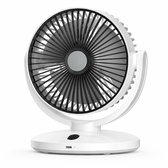 Tafelventilator - Elektrische tafelventilator - Bureauventilator - USB ventilator - Luchtcirculatieventilator - Oplaadbaar - 5 standen - Stil - Voor kantoor, studentenkamer en op reis - 20 cm - Wit