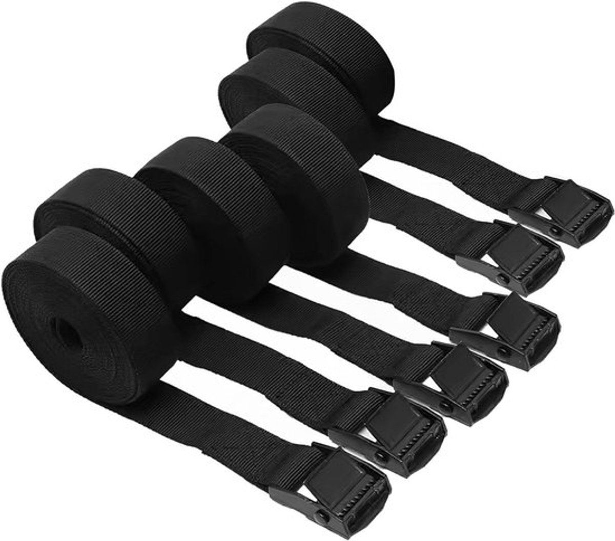Verstelbare sjorbanden 1 meter, 6 stuks - Allecto Plus