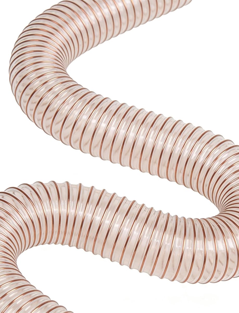 Stofopvangslang - Flexibel kanaal - Werkplaats ventilatie - Knikvrije staaldraad - Diameter 310mm - Transparant