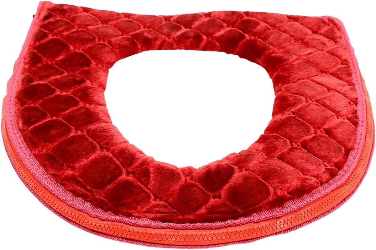 Toiletzitting Kussen - Zachte Mat - Comfortabel Zitten - Verstelbaar Met Rits - 43x38CM - Rood