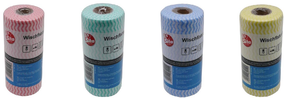 Sito reinigingsdoekjes op rol ft 18 x 35 cm | geassorteerde kleuren | rol van 50 stuks