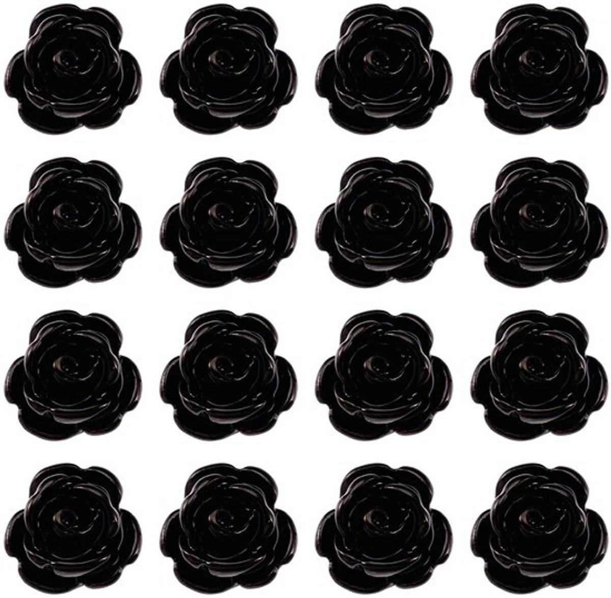 Dailygoody Bloem Spacer Kralen, Zwart, Hars Kralen