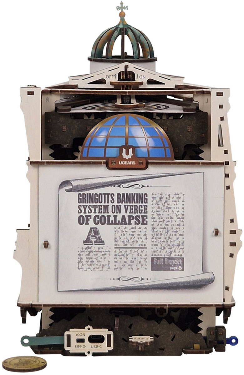 UGEARS 3D Modelbouw - Gringotts Bank Marble Run™ - Harry Potter™ - Mechanisch Bouwpakket Hout - 14 Jaar — afbeelding 6