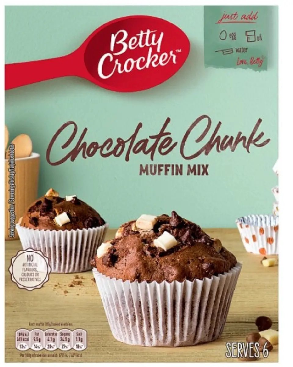 Betty Crocker Chocolate Chunk Muffin Mix 335 g | Eenvoudige Bakmix voor Chocolade Muffins