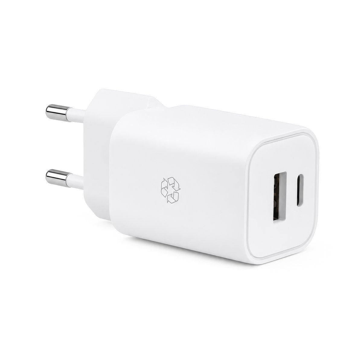 ËSSENTIALS by Upström 45W USB-C & USB-A Snellader – Duo Port - Power Delivery, Quick Charge & PPS - Gerecycled Plastic - Wit
