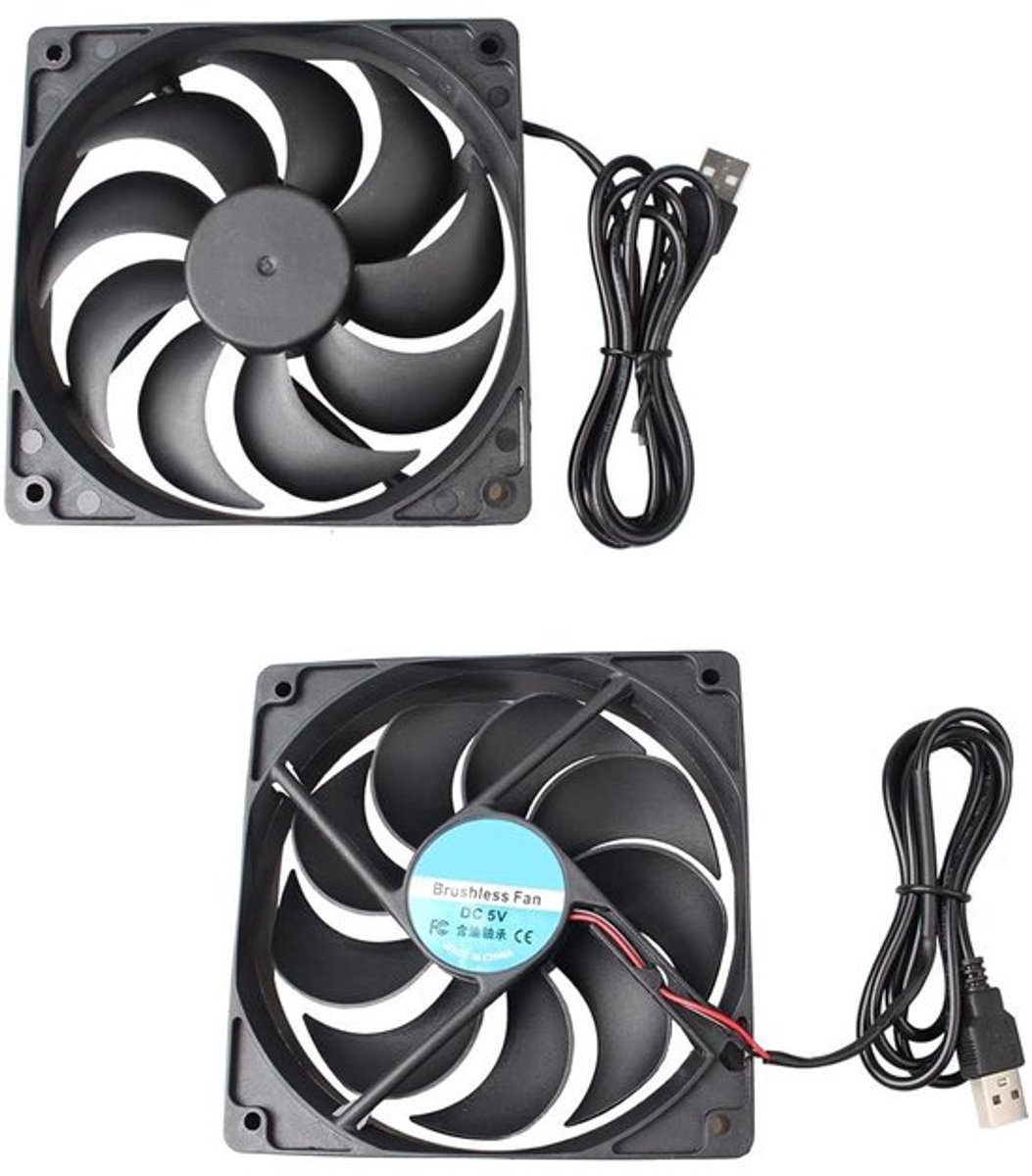 Allecto Plus - Stille koelventilator 120 x 120 x 25 mm voor computer CPU - USB