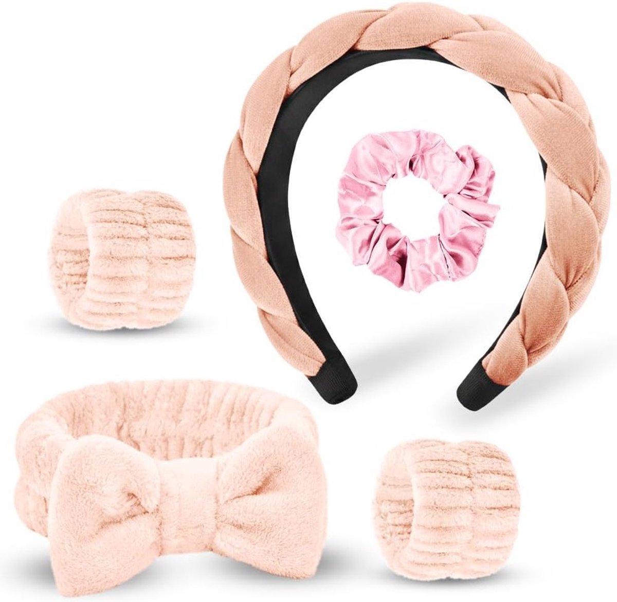 Set van 5 Spa Hoofddoeken voor Gezichtsreiniging, Make-up en Haarverzorging - Ideaal voor Douche en Schoonmaak