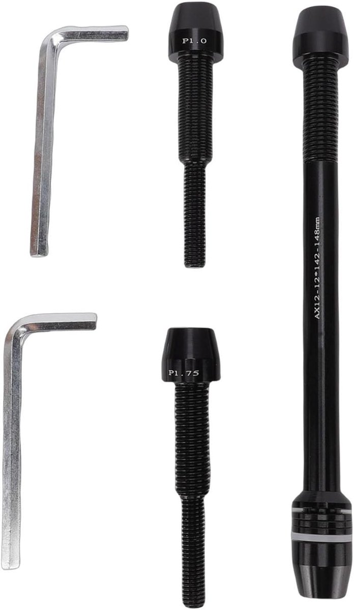 Fiets Trainer As - Adapter Set - Binnen Fietsen - Vibratie Reductie - M12x1.0-1.75 - Aluminium