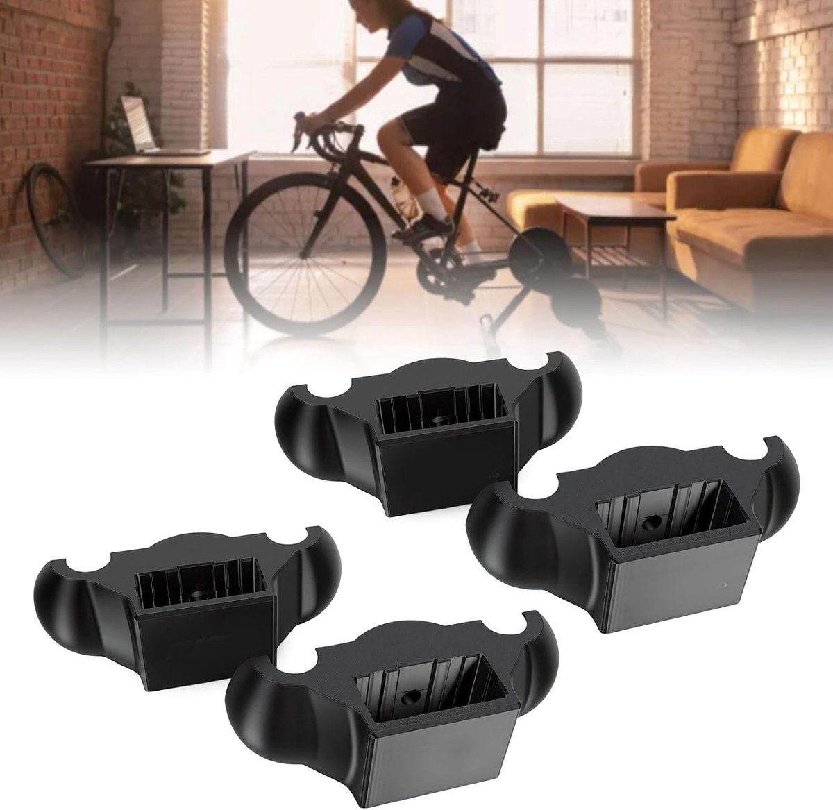 Fietstrainer Basis - Indoor Cycling - Stabiele Training - Schokabsorberend Ontwerp - 30 x 28 x 9 cm - Zwart