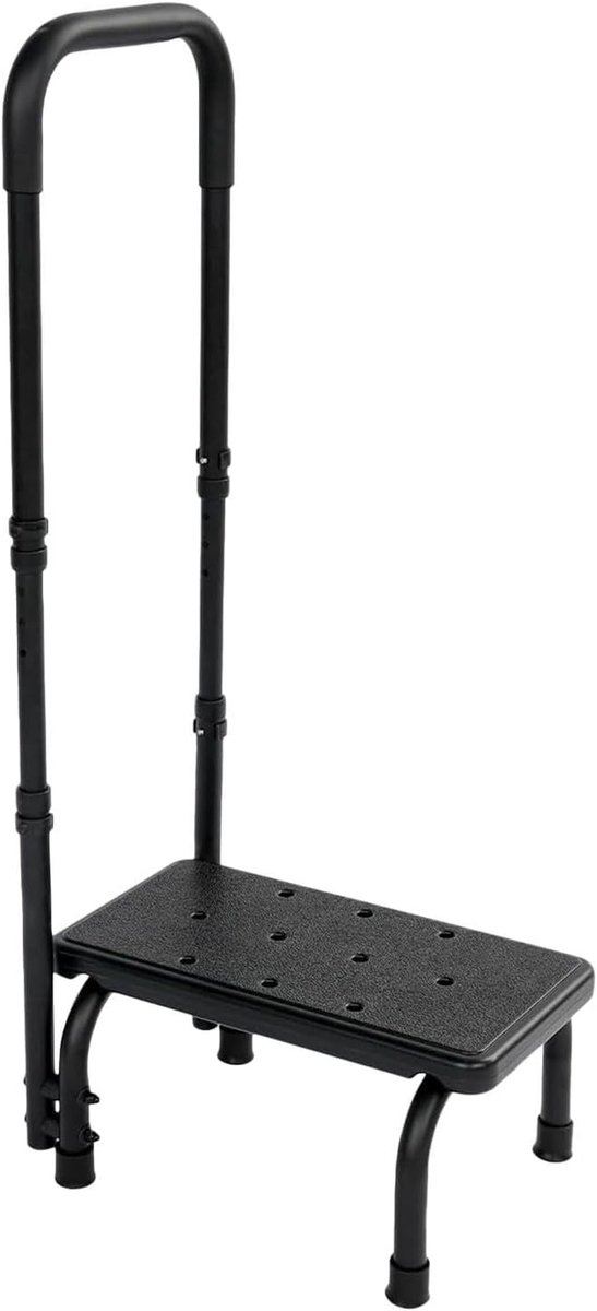 Opstap krukje - Hulp krukje - Veilig Hulpstuk - Met Handgreep - 18 cm Hoog - Zwart