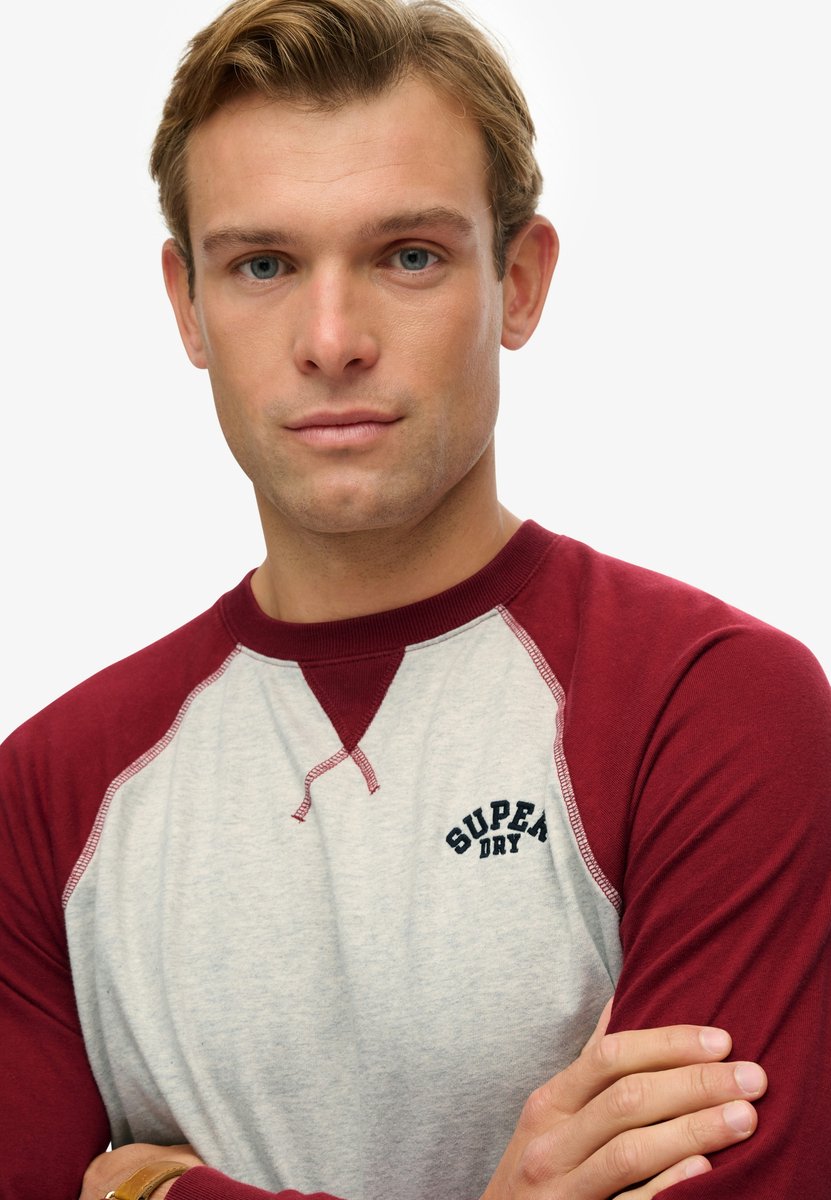 Superdry Vintage Athletic Baseball Top Heren Tops Grijs