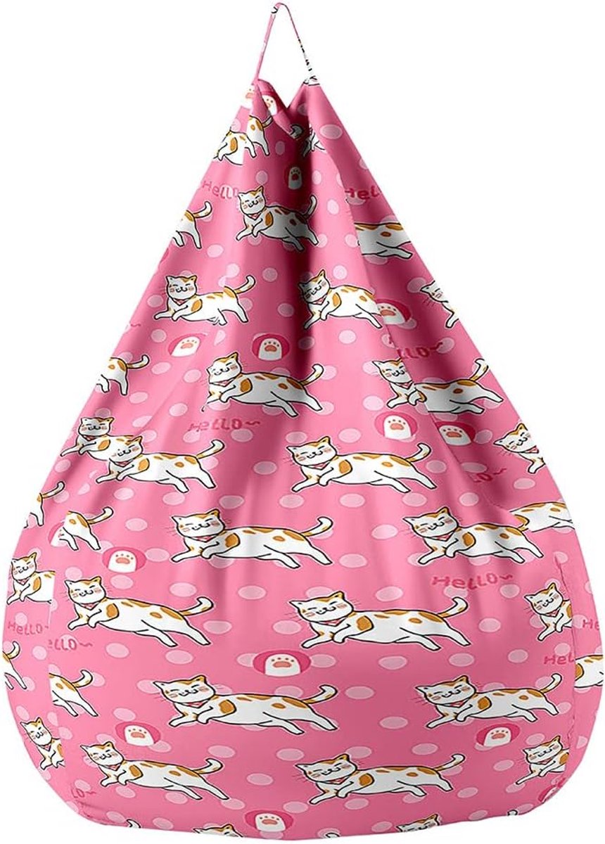 Zitzakhoes - Luie Sofahoes - Ontspannen Zitten - Wasbaar Katoen Linnen - 100x120cm - Roze