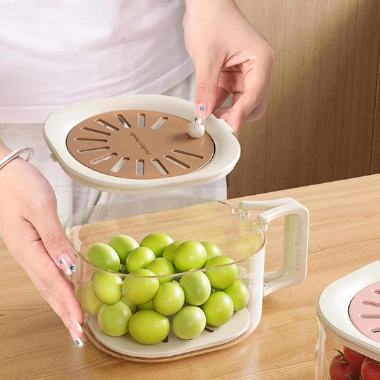 Afvoermand Keuken - Was Kom - Groente Fruit Wassen - Opvouwbaar Handvat - 3 Centiliter - Lichtroze — afbeelding 4