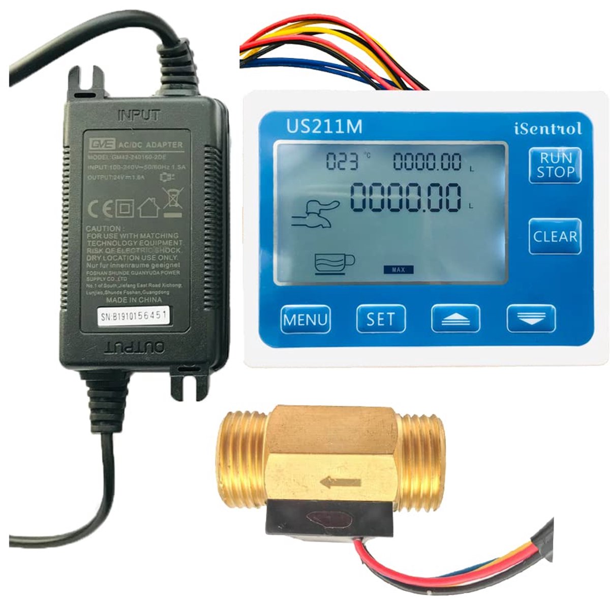 Waterstroommeter - Debietmeter Sensor - Water Meten - Messing Constructie - 1-30 L/Min - Zilverkleurig