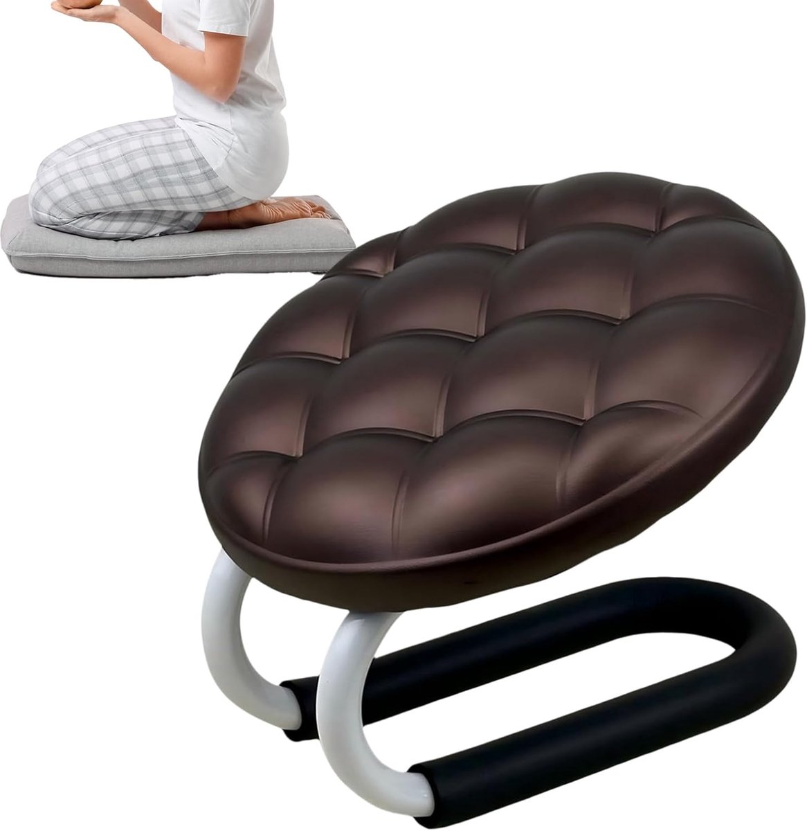 Meditatie Gebedsbank | Meditatiebankje Bidbankje Knielkruk,Ergonomisch Knielkussen Voor Relaxatie Beginners Mindfulness Senioren Yoga Lezen