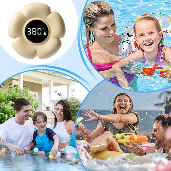 Baby Badthermometer - Watertemperatuurmeter met Led Scherm - Luxe Badthermometer voor Baby & Kind - 3D Bloemen Ontwerp - IP67 Waterdicht - 0°C tot 80°C - Wit — afbeelding 3