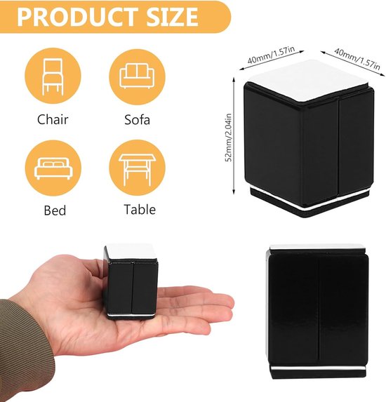 4 Stuks Zelfklevende Meubelverhogers 3,8 cm - Meubelverhogers voor Banken, Tafels en Stoelen van Merkloos — afbeelding 5