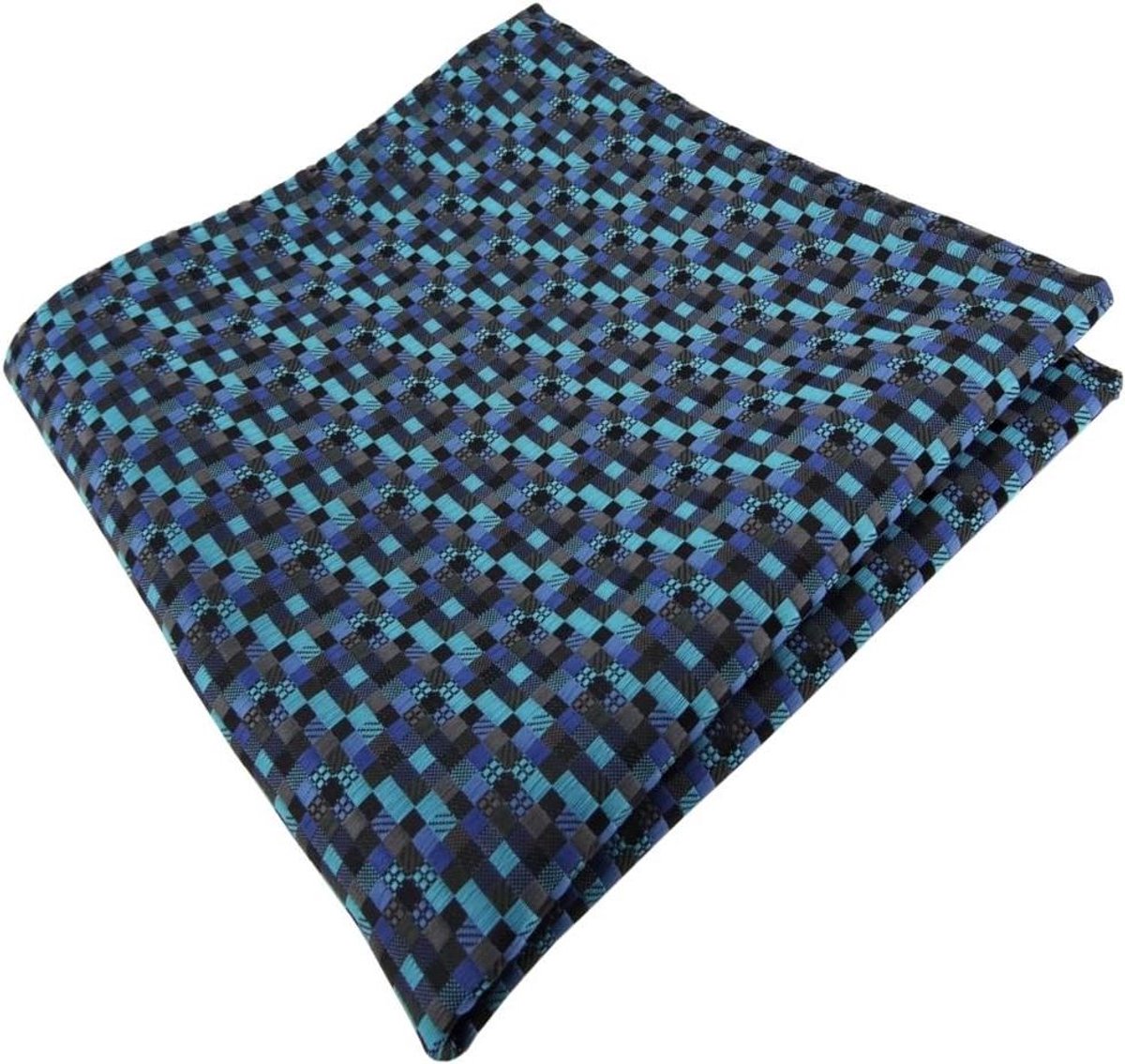 Zakdoek - Pocket square - Kostuum Accessoire - Zijdeglans polyester - 33x33 cm - Turquoise