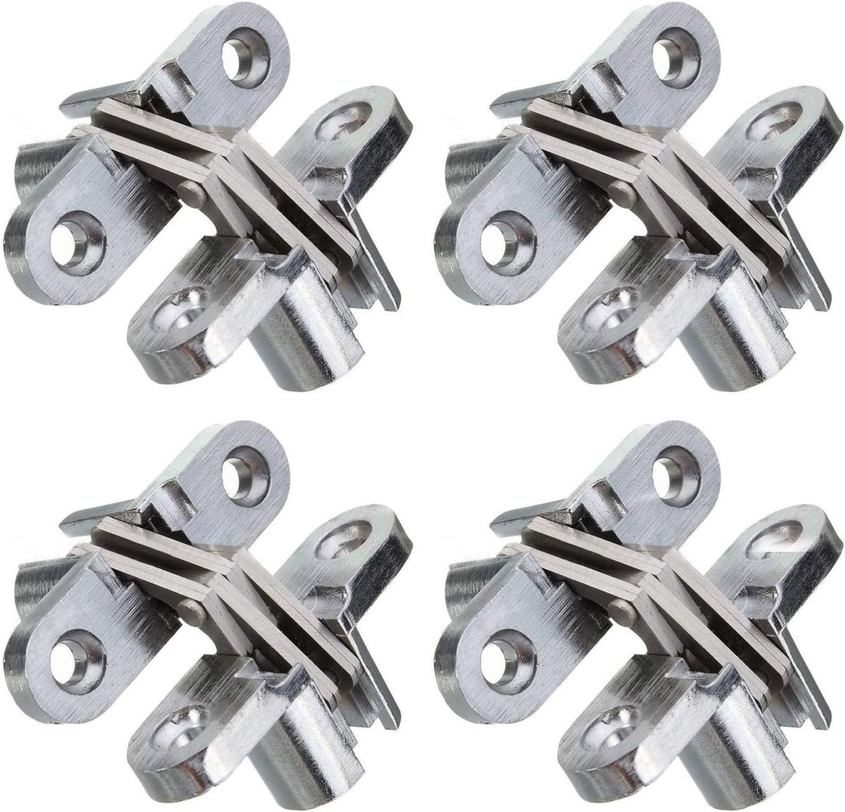 2 Sets van 45mm Verborgen Kast Scharnieren van RVS voor Onzichtbare Deuren en Houten Dozen, Hoogte 1-3/4''