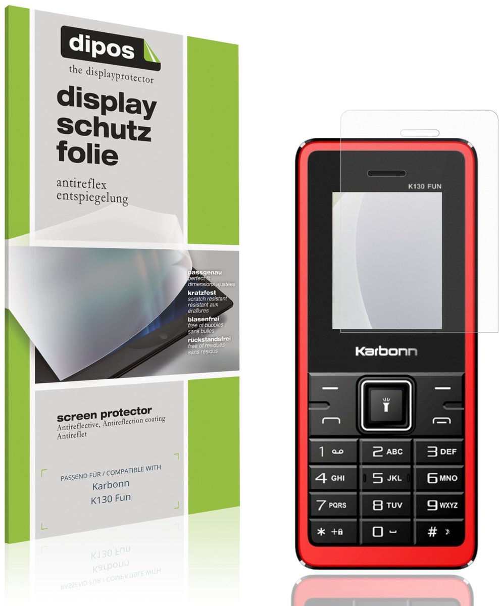 dipos – 4x Matte Beschermfolie geschikt voor Karbonn K130 Fun | Krasbestendige & antireflecterende Screenprotector Ultra-Thin